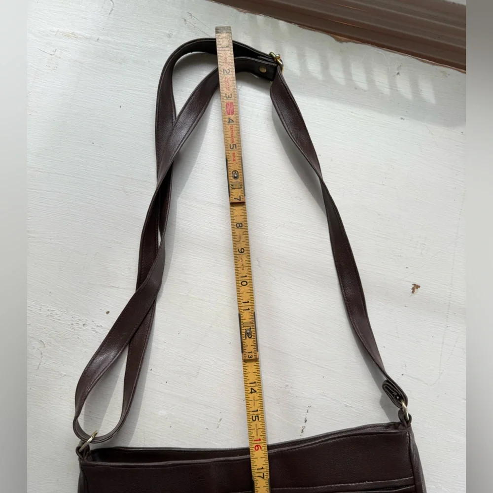 Etienne Aigner Genuine Leather Chocolate Brown Adjustable Strap Handbag Purse